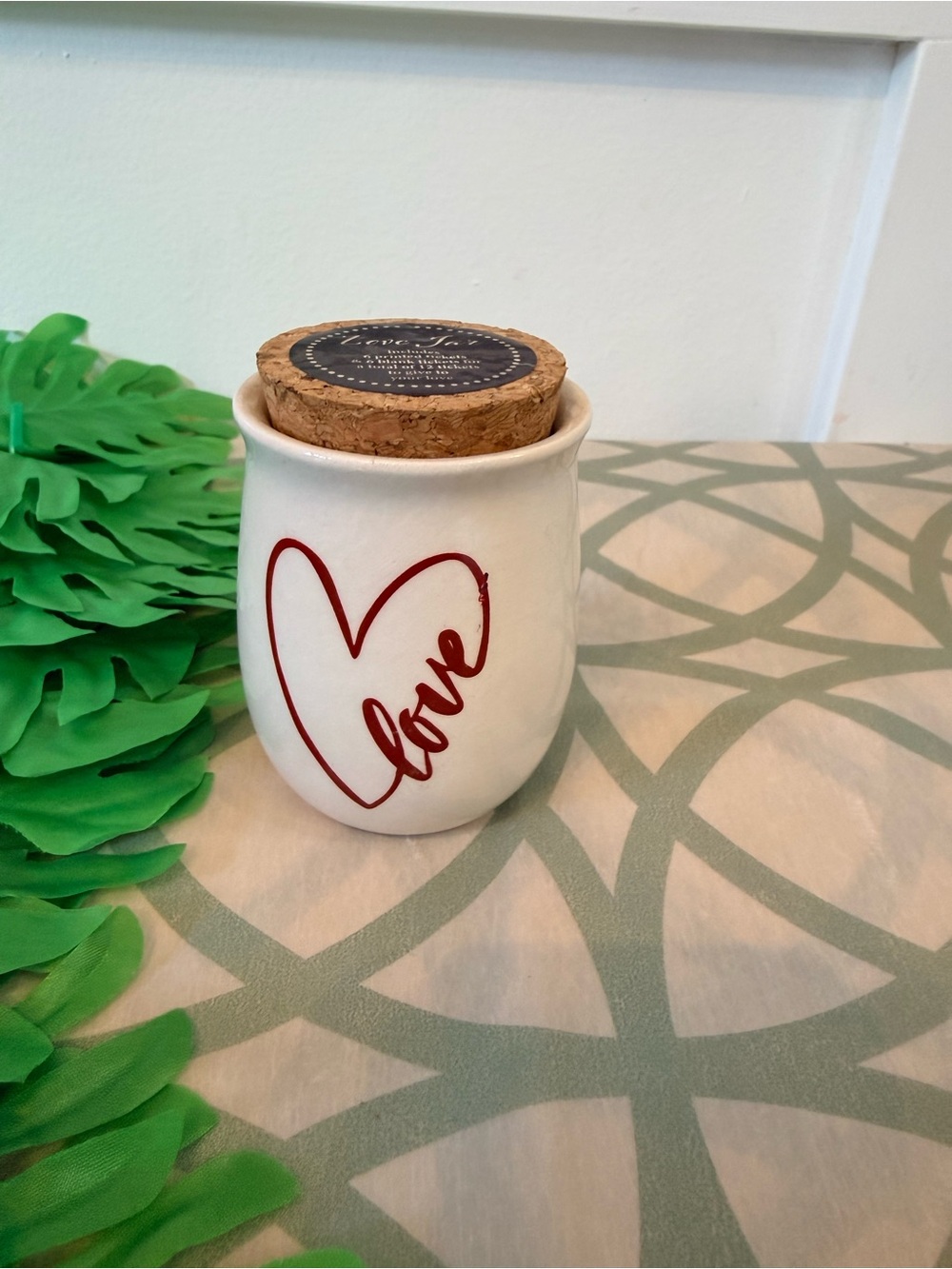 💫10/$25 • Mud Pie "Love Jar” Ceramic Set